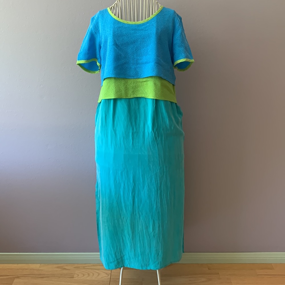 Vintage 💚💙Colorblock dress 📍FIRM📍